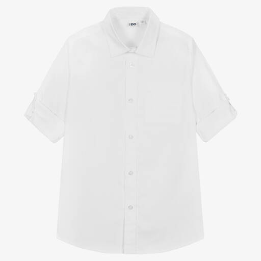 iDO Junior-Boys White Cotton Shirt | Childrensalon Outlet