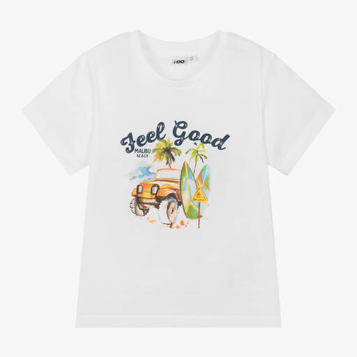 iDO Малыши-Boys White Cotton T-Shirt | Childrensalon Outlet