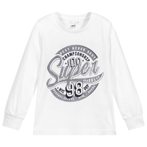 iDO Baby-Boys White Cotton Top | Childrensalon Outlet