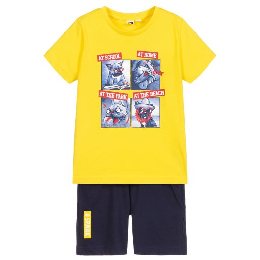 iDO Baby-Boys Yellow Cotton Shorts Set | Childrensalon Outlet