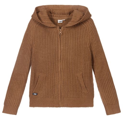 iDO Baby-Brown Knitted Zip-Up Top | Childrensalon Outlet