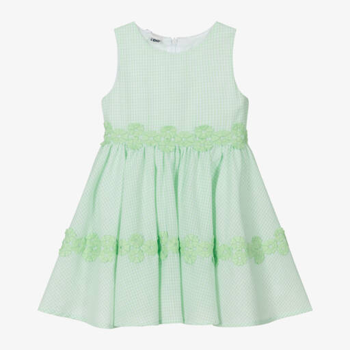 iDO Малыши-Очаровательное платье в клетку зелёного цвета | Childrensalon Outlet