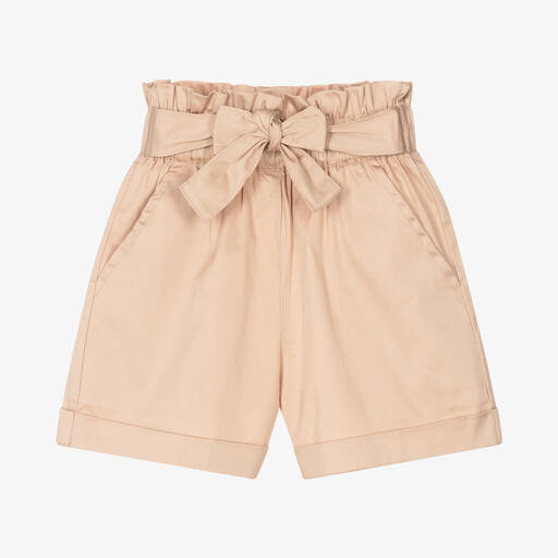 iDO Baby-Beige Baumwollshorts für Mädchen | Childrensalon Outlet