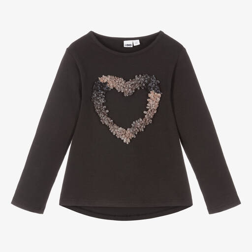 iDO Baby-Girls Black Cotton Jersey Top | Childrensalon Outlet
