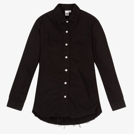 iDO Junior-Girls Black Cotton Shirt | Childrensalon Outlet