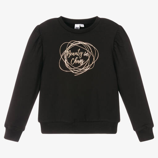 iDO Junior-Girls Black Cotton Sweatshirt | Childrensalon Outlet