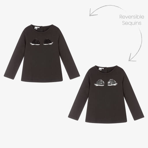iDO Baby-Girls Black Cotton Top | Childrensalon Outlet