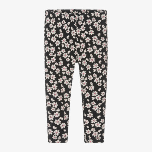 iDO Baby-Girls Black Floral Cotton Trousers | Childrensalon Outlet