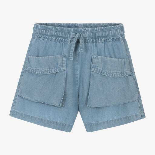 iDO Baby-Girls Blue Chambray Shorts | Childrensalon Outlet