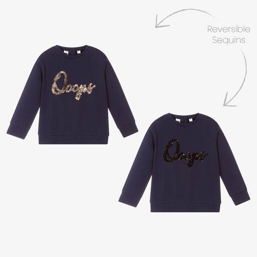 iDO Baby-Girls Blue Cotton Sweatshirt | Childrensalon Outlet