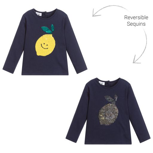 iDO Baby-Girls Blue Cotton Top | Childrensalon Outlet