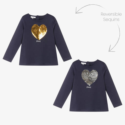 iDO Baby-Girls Blue Cotton Top | Childrensalon Outlet