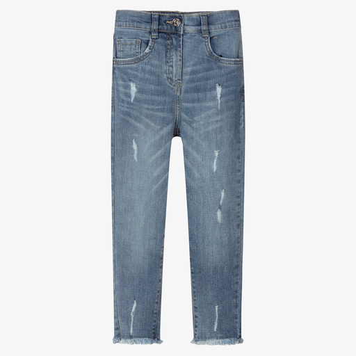 iDO Junior-Girls Blue Denim Stretch Jeans | Childrensalon Outlet