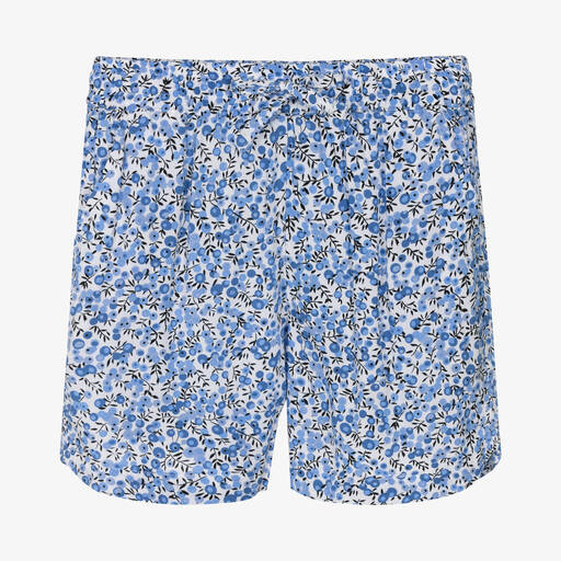 iDO Junior-Girls Blue Floral Viscose Shorts | Childrensalon Outlet