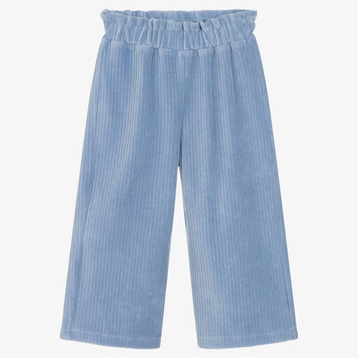 iDO Baby-Blaue, gerippte Culotte aus Velours für Mädchen  | Childrensalon Outlet