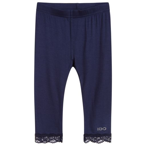 iDO Baby-Girls Blue Viscose Leggings | Childrensalon Outlet