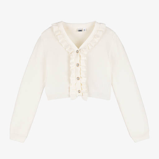 iDO Baby-Girls Cream Ruffle Cardigan | Childrensalon Outlet