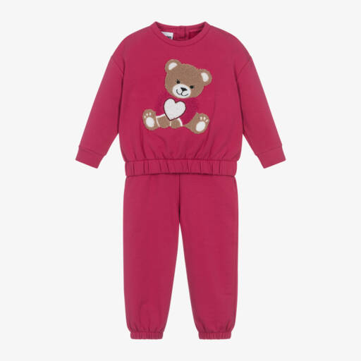 iDO Baby-Girls Fuchsia Bear Cotton Set | Childrensalon Outlet