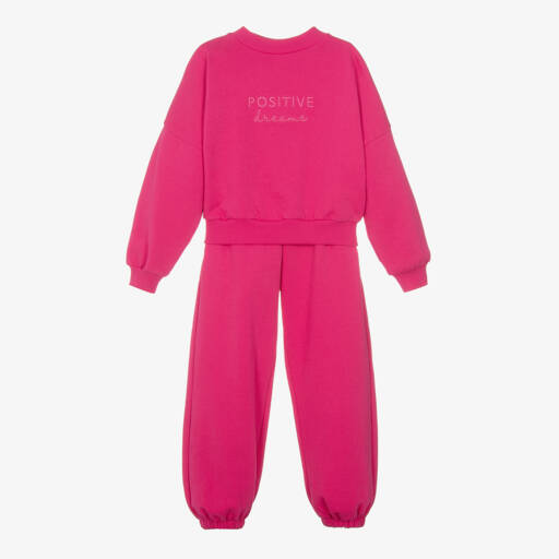 iDO Junior-Girls Fuchsia Embroidered Cotton Set | Childrensalon Outlet