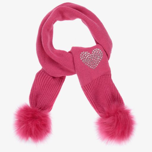 iDO Baby-Girls Fuchsia Pink Heart Scarf | Childrensalon Outlet