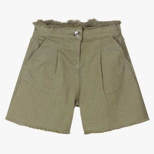 iDO Junior-Girls Green Cotton Shorts | Childrensalon Outlet