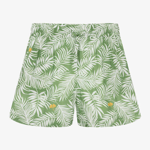 iDO Junior-Girls Green Palm Leaf Shorts | Childrensalon Outlet