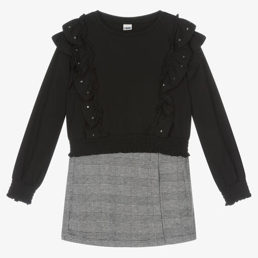 iDO Junior-Girls Grey Check Skort Set | Childrensalon Outlet