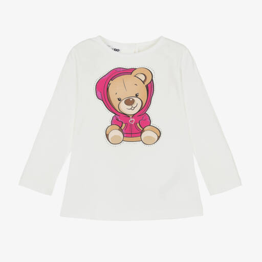 iDO Baby-Girls Ivory Bear Cotton Top | Childrensalon Outlet
