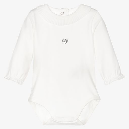 iDO Mini-Girls Ivory Cotton Bodysuit | Childrensalon Outlet