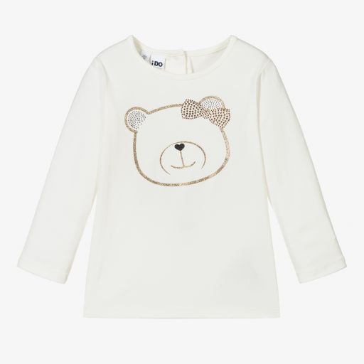 iDO Baby-Girls Ivory Cotton Jersey Top | Childrensalon Outlet
