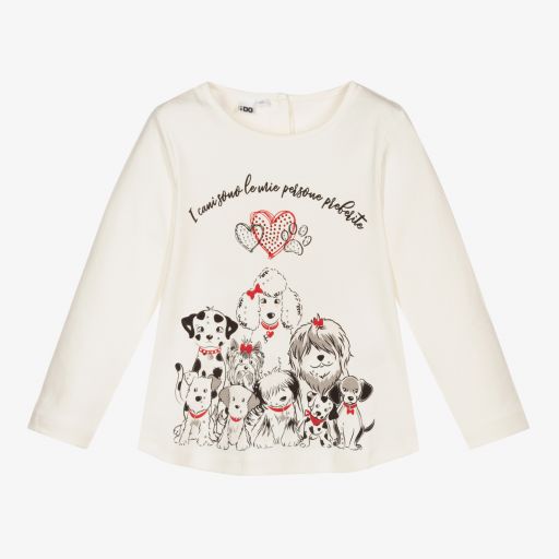 iDO Baby-Girls Ivory Cotton Top | Childrensalon Outlet