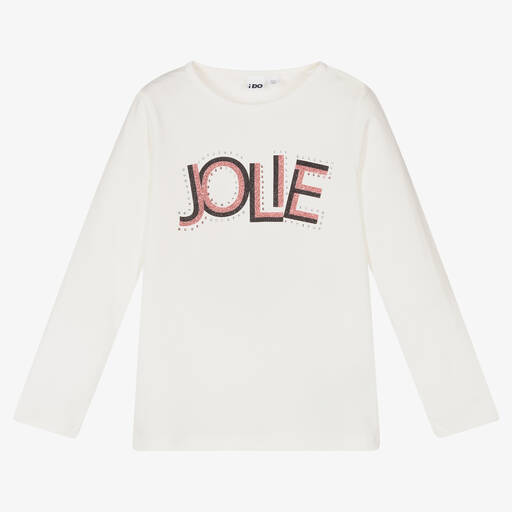 iDO Baby-Girls Ivory Cotton Top | Childrensalon Outlet