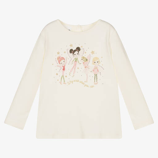 iDO Baby-Girls Ivory Cotton Top | Childrensalon Outlet