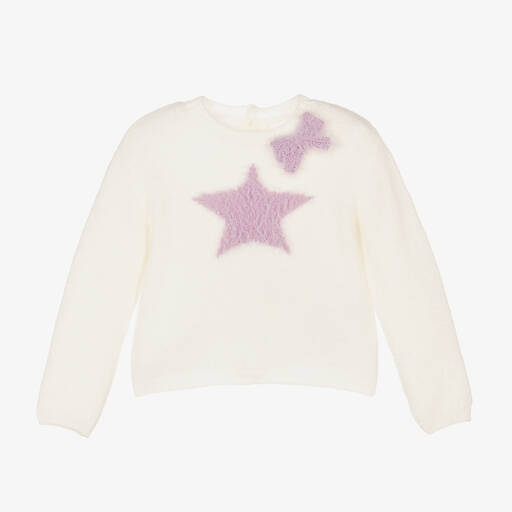 iDO Baby-Girls Ivory Fluffy Knit Sweater | Childrensalon Outlet