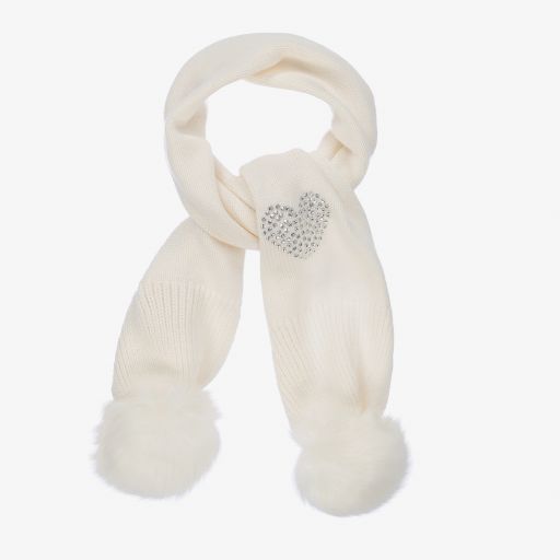iDO Baby-Girls Ivory Heart Scarf | Childrensalon Outlet