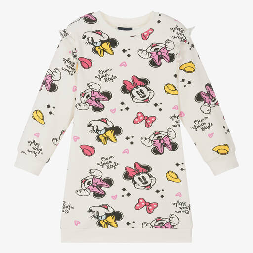 iDO Baby-Girls Ivory Minnie Mouse Sweatshirt Dress | Childrensalon Outlet