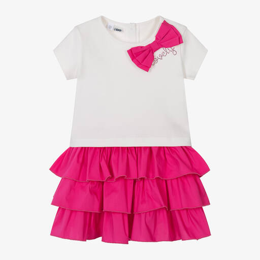 iDO Малыши-Girls Ivory & Pink Cotton Skirt Set  | Childrensalon Outlet