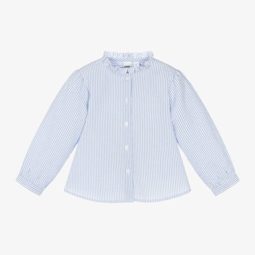 iDO Малыши-Голубой топ из ткани с рюшами для девочек | Childrensalon Outlet