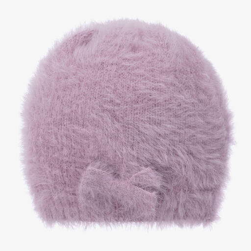 iDO Baby-Girls Lilac Purple Fluffy Beanie Hat | Childrensalon Outlet
