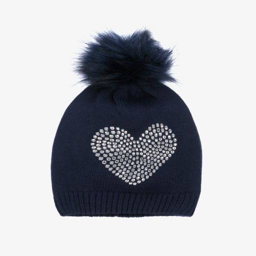 iDO Baby-Girls Navy Blue Cotton Hat | Childrensalon Outlet