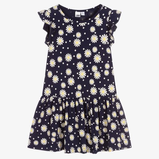 iDO Baby-Girls Navy Blue Flower Dress | Childrensalon Outlet