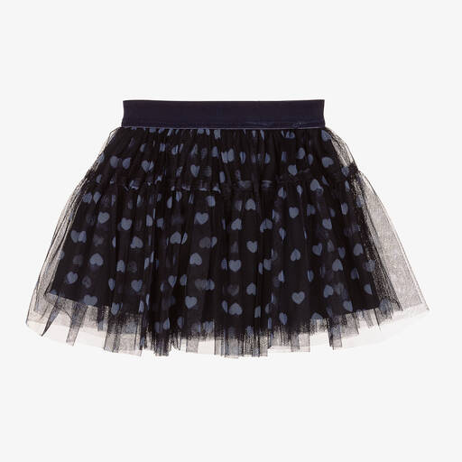 iDO Baby-Girls Navy Blue Hearts Tulle Tutu Skirt | Childrensalon Outlet