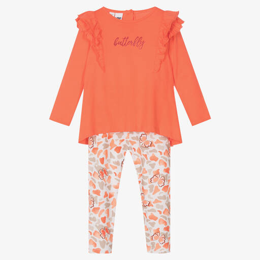 iDO Baby-Girls Orange Butterfly Leggings Set | Childrensalon Outlet