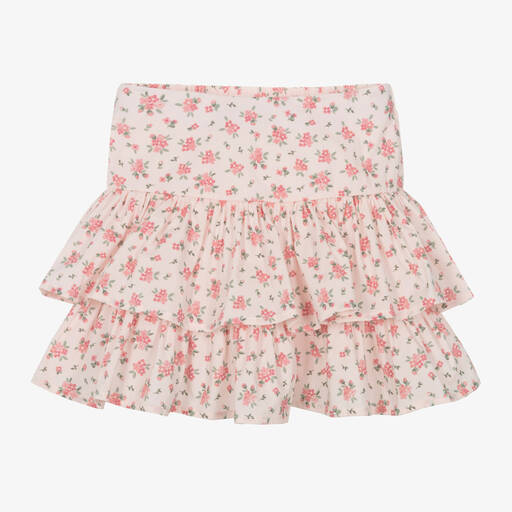 iDO Baby-Girls Pale Pink Cotton Floral Skirt | Childrensalon Outlet