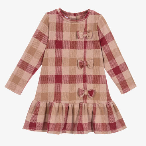 iDO Baby-Girls Pink & Beige Check Dress | Childrensalon Outlet