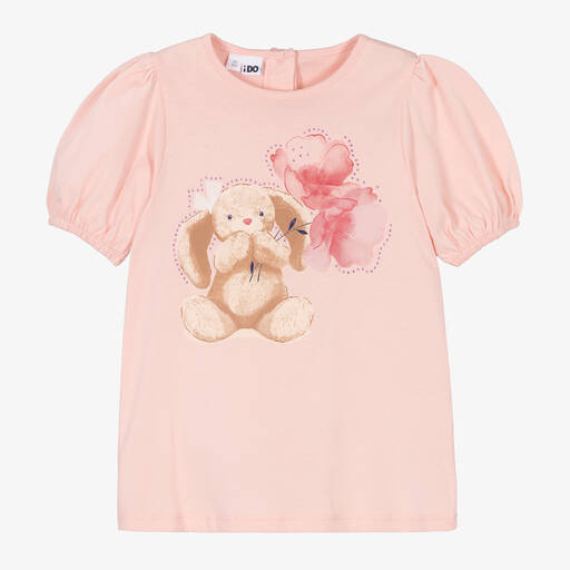 iDO Baby-Girls Pink Bunny Cotton T-Shirt | Childrensalon Outlet