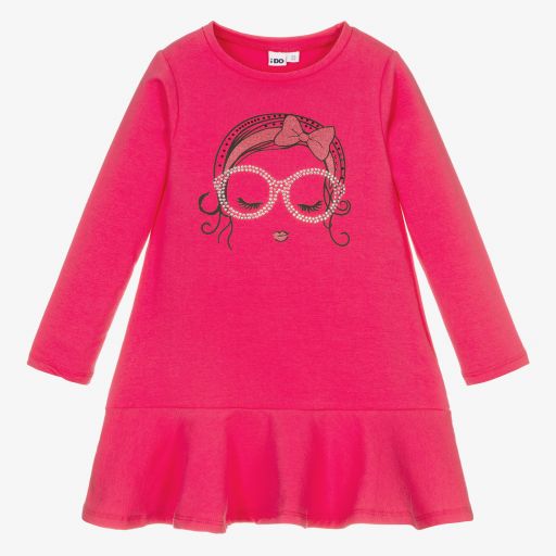 iDO Baby-Girls Pink Cotton Jersey Dress | Childrensalon Outlet
