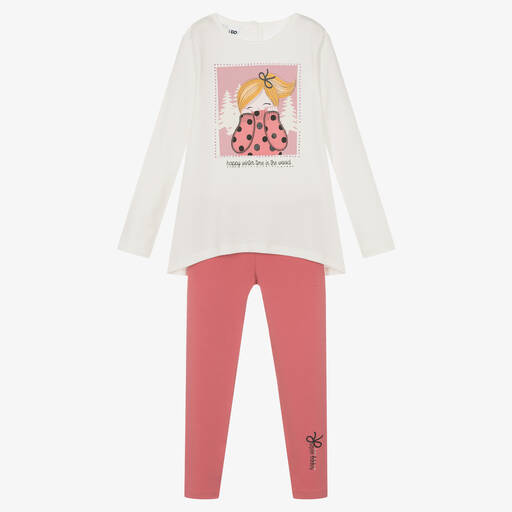 iDO Baby-Girls Pink Cotton Leggings Set | Childrensalon Outlet