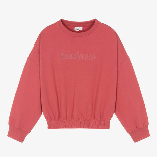 iDO Junior-Girls Pink Cotton Sweatshirt | Childrensalon Outlet
