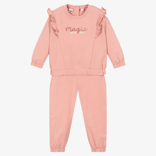 iDO Baby-Girls Pink Cotton Tracksuit | Childrensalon Outlet